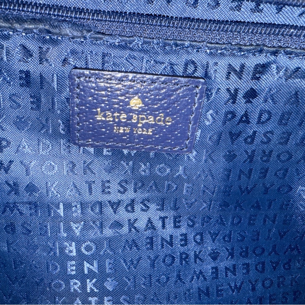 Kate Spade Navy Blue Leather Tote Bag – Grand Street Gabriel - Picture 7 of 12